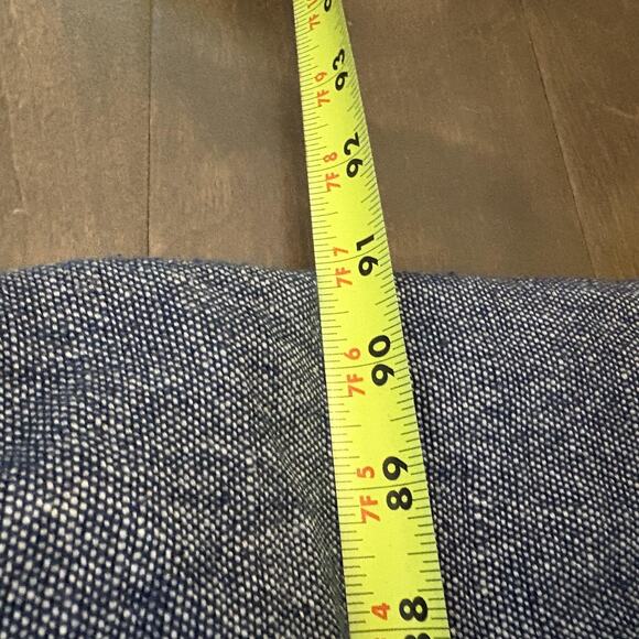 CB2 Weekndr Chambray Duvet Cover Full/Queen Navy Linen Blend 81x91 Button Ties - Picture 6 of 8